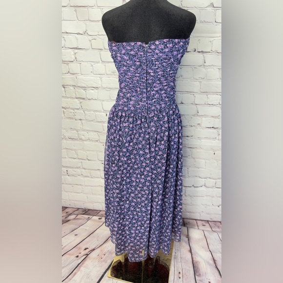 VINTAGE JANE SCHAFFHAUSEN BELLE FRANCE STRAPLESS MIDI COTTAGECORE EVENT DRESS 8 - Picture 9 of 10